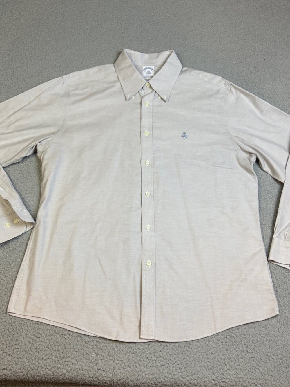 Brooks Brothers Shirt Mens Size Large Gray Regent Cut Button Down Business